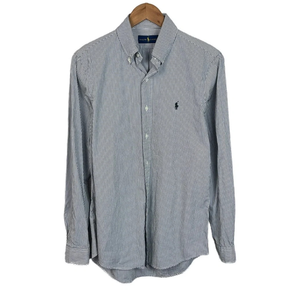 Bf886 Mens Polo Ralph Lauren Designer Preppy Striped Button Down Shirt S